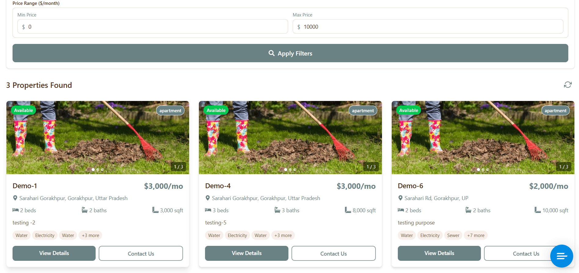 GMP Rentals - Property Rental Website screenshot 1